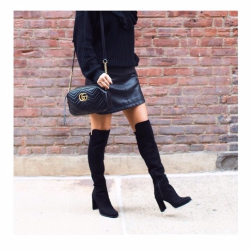 Stuart Weitzman - Alljill Black Leather Boots